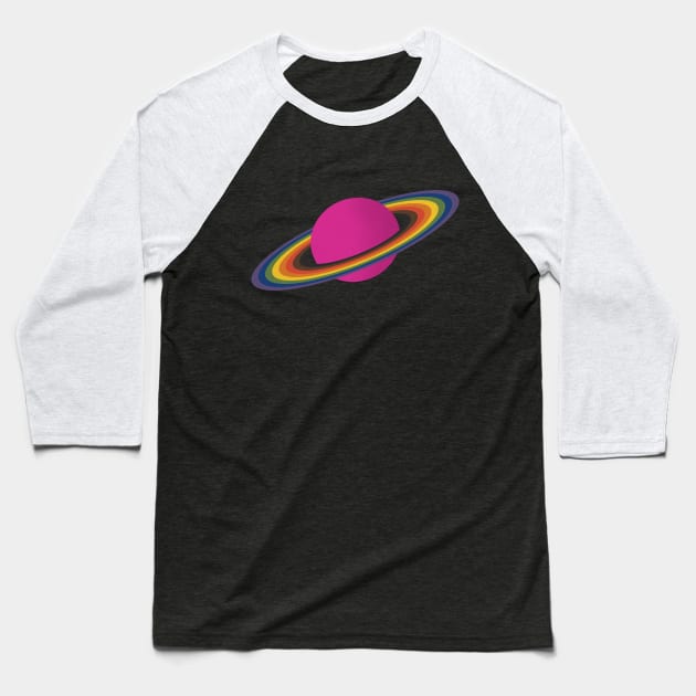 Gay Pride Planet Baseball T-Shirt by lavenderhearts